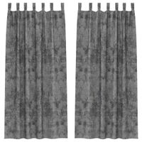 Zasłona z zasłonami 2 pcs Szary 260 x 140 cm Aksamit