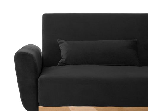Sofa rozkładana welurowa czarna EINA na Arena.pl