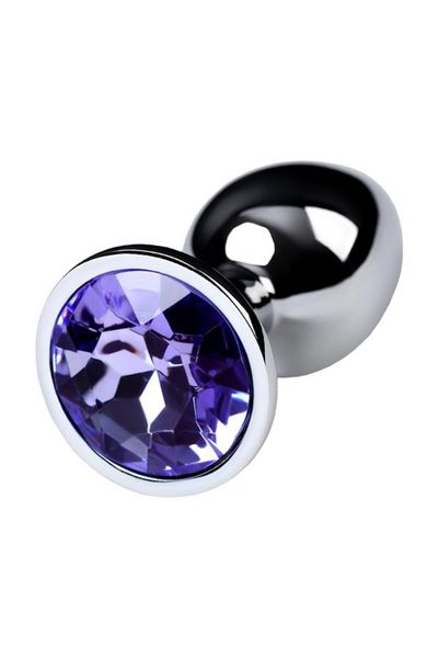silver anal plug with gem, blue zdjęcie 1