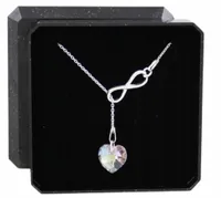NASZYJNIK SREBRNY DAMSKI Z INFINITY SERCE SWAROVSKI *DO WYBORU łańcuszek