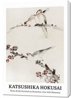 Obraz 70x100cm Design Three Birds, Hokusai Vintage do Salonu