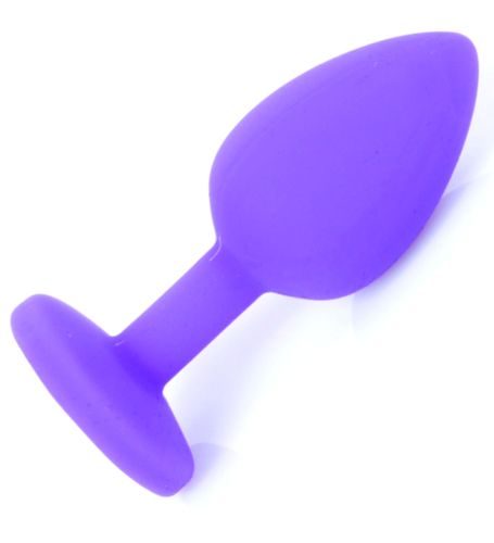Fioletowy Silikonowy Plug z Czerwonym Kryształem na Arena.pl