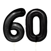 Balony foliowe liczba 60 czarna, 100 cm