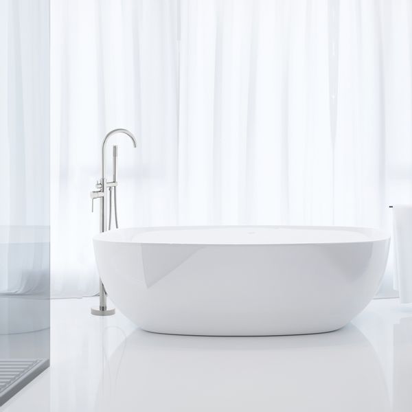 Bateria wannowo prysznicowa wolnostojąca chrom - Yoka zdjęcie 2