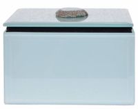 Szkatułka szklana z kamieniem mała