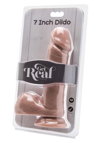 Dildo 7 Inch With Balls Light Skin Tone zdjęcie 2