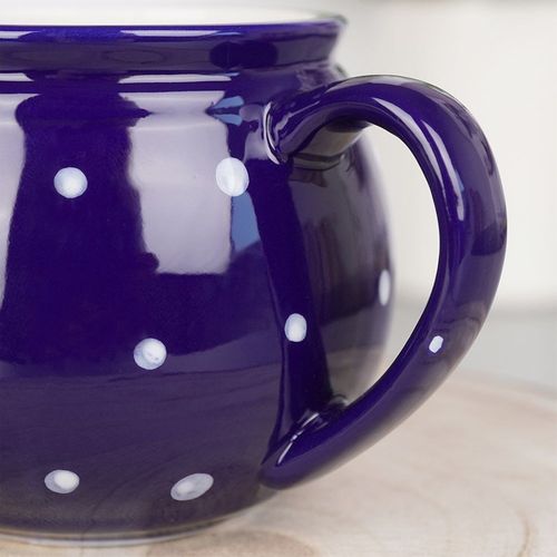 Kubek ceramiczny niebieski w grochy 200 ml na Arena.pl