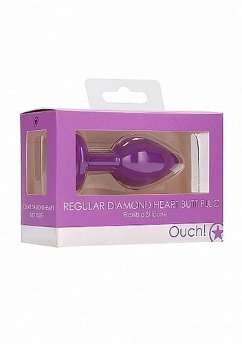 diamond heart butt plug - regular - purple na Arena.pl