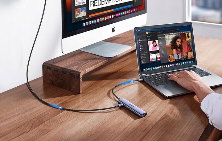 UGREEN ADAPTER ROZDZIELACZ HUB USB C 5W1 5X USB 2.0 3.0 HDMI PD 100W KABEL zdjęcie 4