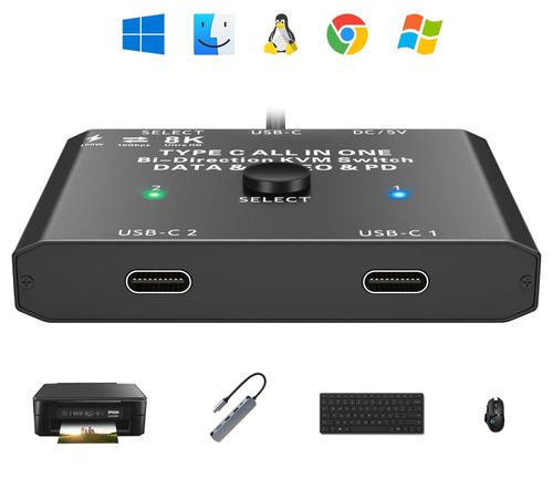 Przełącznik KVM YOUTINGHDAV C201, 100 W, 5 V, 7,5 x 6 x 1 cm na Arena.pl