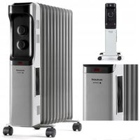 GRZEJNIK OLEJOWY ELEKTRYCZNY ENERGOOSZCZĘDNY TERMOSTAT 11 ŻEBER 2500W KÓŁKA