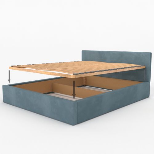 ŁÓŻKO TAPICEROWANE DO SYPIALNI 120x200 ŁÓŻKO PODWÓJNE Z POJEMNIKIEM MORSKIE na Arena.pl