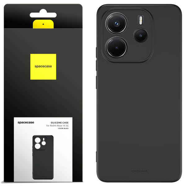 Spacecase Silicone Case 3.0 Redmi Note 14 4G black zdjęcie 1