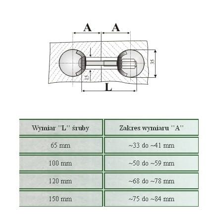 Łącznik do blatów, złącze śrubowe do blatów, 150 mm zdjęcie 3