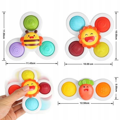 FIDGET SPINNER PRZYSSAWKA SENSORYCZNA KĄPIEL 3 SZT na Arena.pl