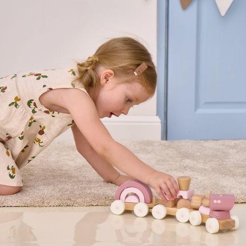 VIGA PolarB Różowa Kolejka Pociąg z Wagonikami Klocki na Arena.pl