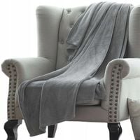 KOC 160x200 MIKROFIBRA NARZUTA NA ŁÓŻKO PLED POLAR MIĘKKI PLUSZ SZARY