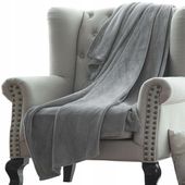 KOC 160x200 MIKROFIBRA NARZUTA NA ŁÓŻKO PLED POLAR MIĘKKI PLUSZ SZARY