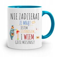 Kubek Błękitny Prezent Dla Listonosza Jestem Z Nadrukiem Ze Zdjęciem