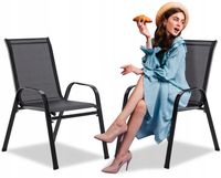 2X KRZESŁO OGRODOWE TARSOWE NA TARAS BALKON 50X70X92CM KOMPLET KOLORY