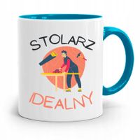 Kubek Błękitny Stolarza Stolarz Idealny Z Nadrukiem Ze Zdjęciem