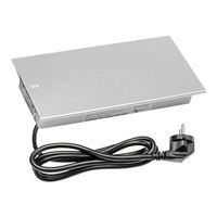 Przedłużacz gniazdo multiport FLEXPORT biurowy wpuszczany 2 gniazda + USB, 1,7m, aluminium