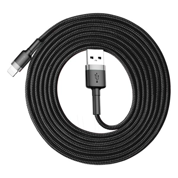 Baseus Cafule Kabel USB/Lightning 2m Nylon QC 3.0 1.5A Czarny zdjęcie 5