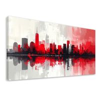 Obraz do salonu sypialni biura, Czerwone Miasto Budynki 80x40
