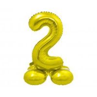 balon foliowy cyfra stojąca 2 złota 72 cm