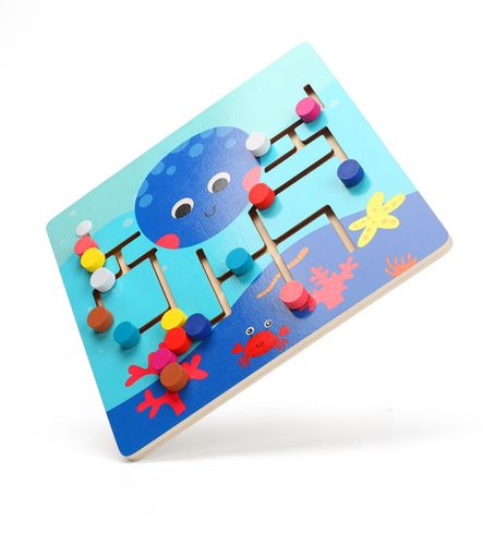 gra logiczna labirynt drewniany ośmiornica pod wodą jhtoy-647 na Arena.pl