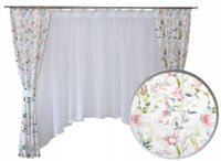Firana zasłony KOMPLET pokoju dziewczynki nastolatki KWIATY koliber delikat