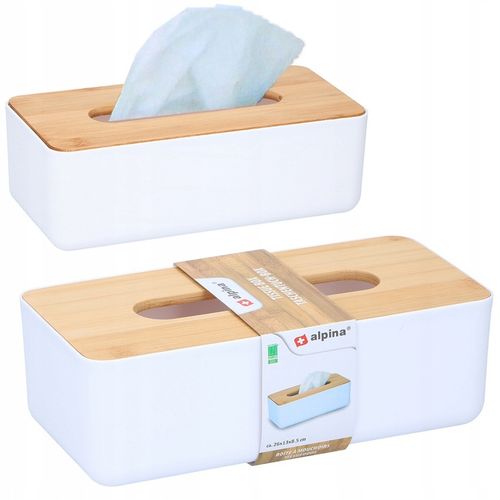 Pudełko na chusteczki Pojemnik na chustki 26x13cm Alpina na Arena.pl
