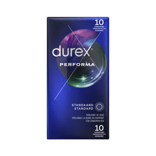 durex performa 10 szt. - prezerwatywy z systemem opoźniającym, 56 mm na Arena.pl