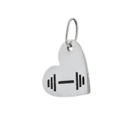 Fit Kolekcja - Zawieszka na łańcuszek srebrne Serce i sztangielka 01