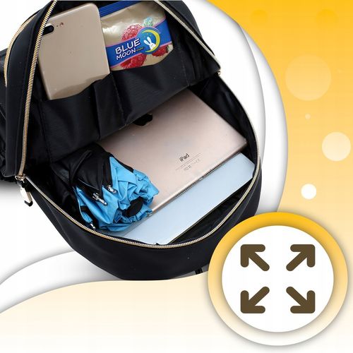 PLECAK DAMSKI MIEJSKI CZARNY POJEMNY DAMSKA TORBA NA RAMIĘ DO PRACY SZKOŁY na Arena.pl