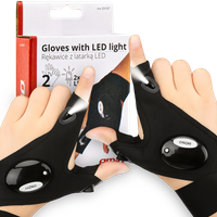 2x RĘKAWICZKI Z LATARKĄ LED WODOODPORNE WARSZTATOWE DLA MECHANIKA