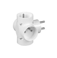 rozgałęźnik 4 okrągłe gniazda z uziemieniem biały - on-r-48