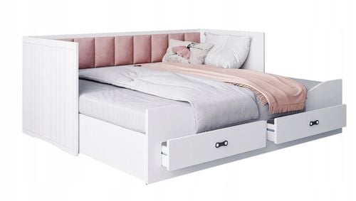 Łóżko tapicerowane rozkładane szuflady HERMES T na Arena.pl