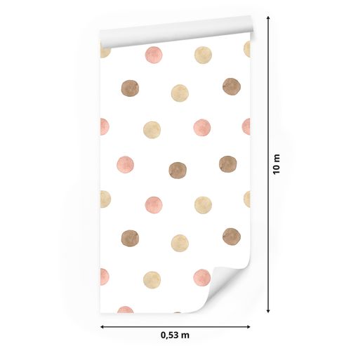 Tapeta Dziecięca W Stylu Boho Akwarelowe KROPKI Pastelowe Groszki na Arena.pl