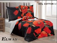 Pościel bawełniana 160x200cm CZARNA W MAKI