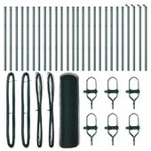 Ogrodzenie z słupkami Zielony 0.4 x 50 m Stal pokryta PCV