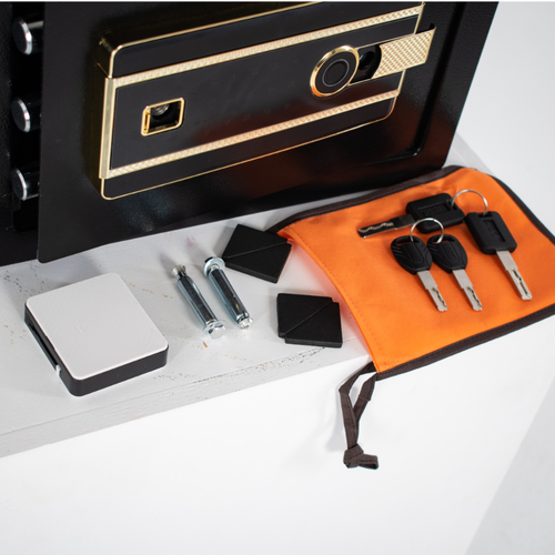 Pancerny Domowy Sejf Biometryczny Na Odcisk Palca 25x35x25 cm Czarny na Arena.pl