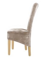 Pokrowiec Na Krzesło Xl Chłodny Beż Welur Elastyczny