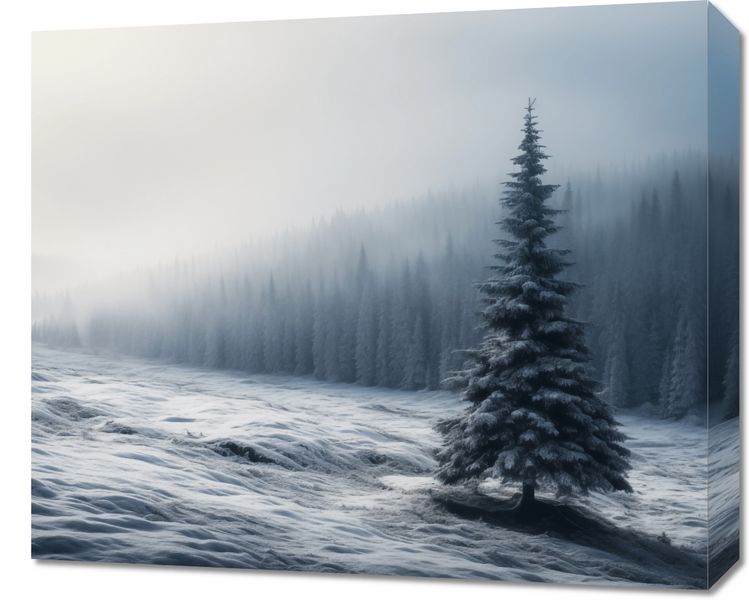 Obraz 60x50cm Samotna Choinka zdjęcie 1