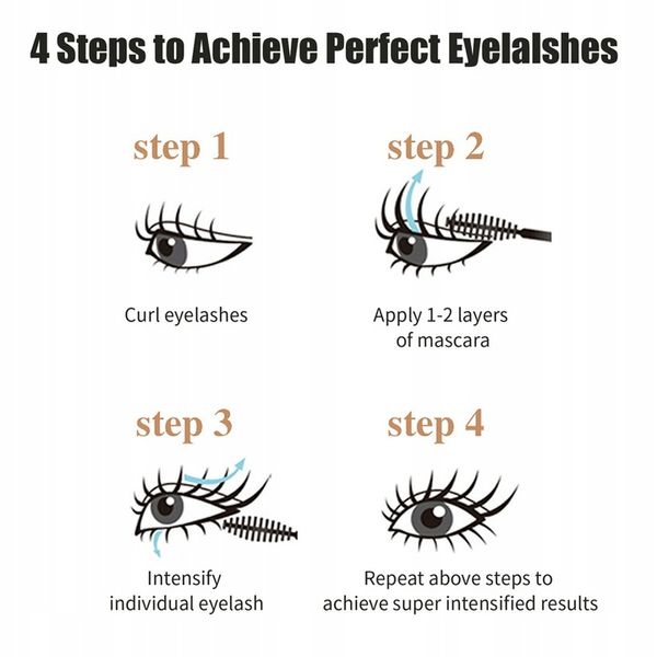 2 W 1 Tusz Do Rzęs 4D Mascara Pogrubiająco Wydłużający Czarny zdjęcie 7