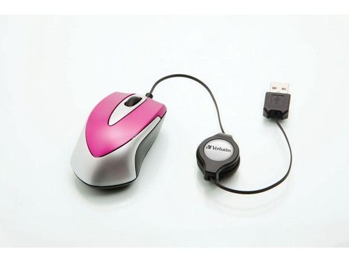 Mysz Travel różowa USB na Arena.pl