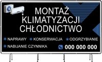 BANER REKLAMOWY 130x80cm KLIMATYZACJA MONTAŻ projekt w cenie RÓŻNE WZORY