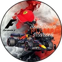 Opłatek na tort Urodziny Formuła F1 Mc Laren Mercedes Tekst Gratis Gruby