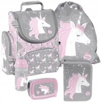 TORNISTER szkolny PASO JEDNOROŻEC PLECAK - klasa 1-3 -ZESTAW 5 el.