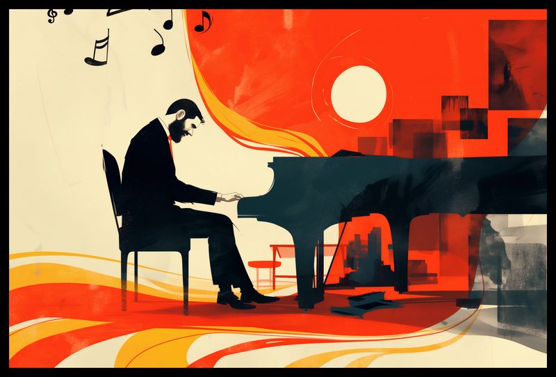 Plakat 60x40cm Pianista zdjęcie 2